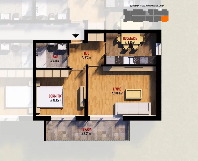 Dobroesti, apartamente tip studio, 2 si 3 camere, finisaje moderne.