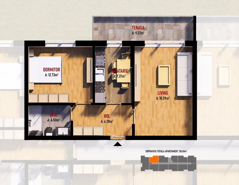 Dobroesti, apartamente tip studio, 2 si 3 camere, finisaje moderne.